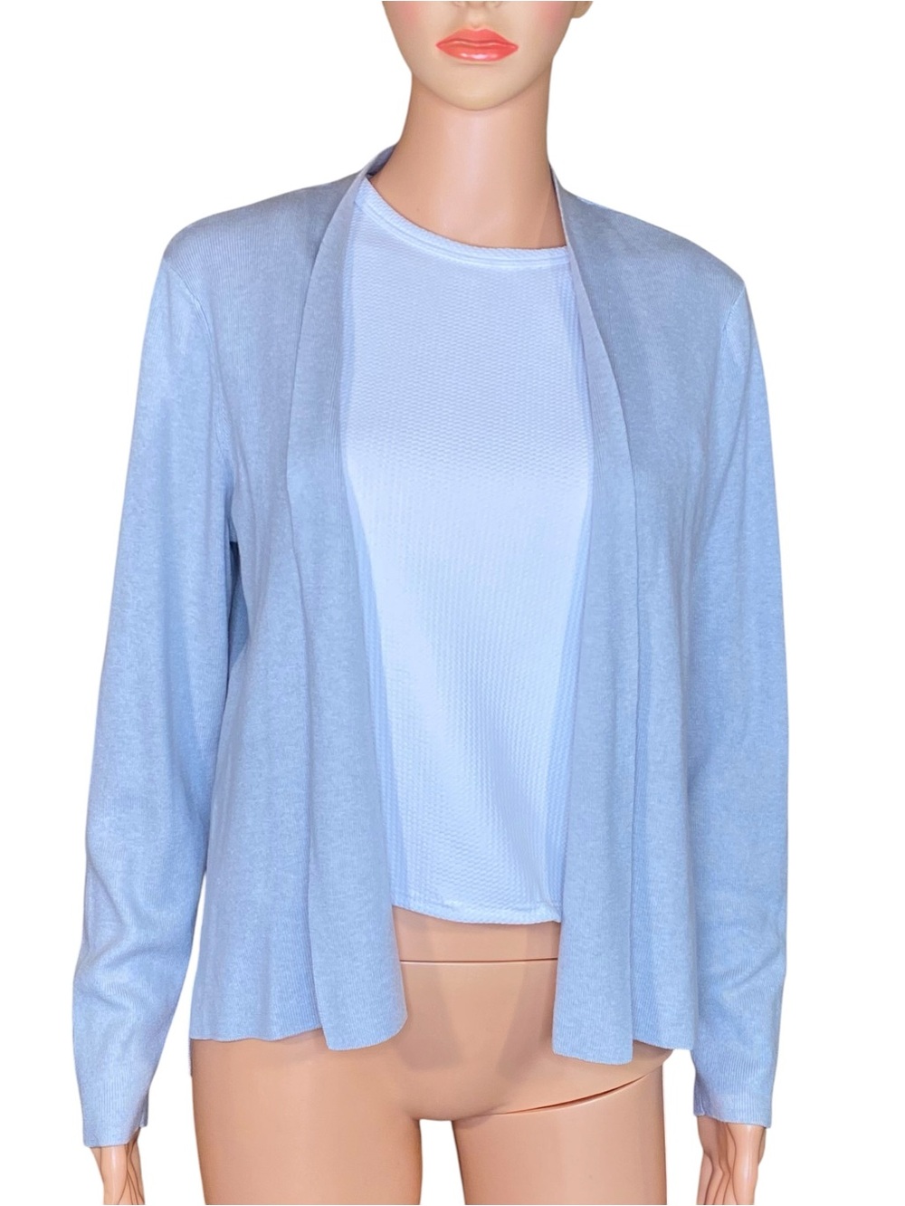 J. Jill Dove Gray Cardigan Open Front Soft Knit Material Layering Piece SZ Small
